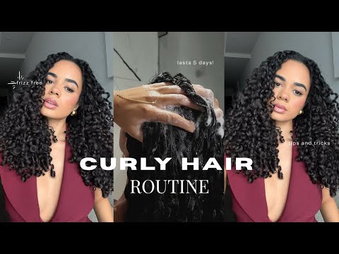 My PERFECTED curly hair routine | products, styling tips, lasts 5 days!