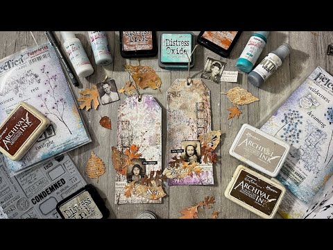 Autumn Mixed Media Tags - Stay Curious, Take Risks