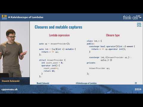 A Kaleidoscope of C++ Lambdas - Dawid Zalewski - C++ on Sea 2024