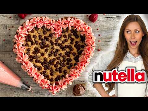 Best Ever Nutella Cookie Pie (Heart Shaped EASY)