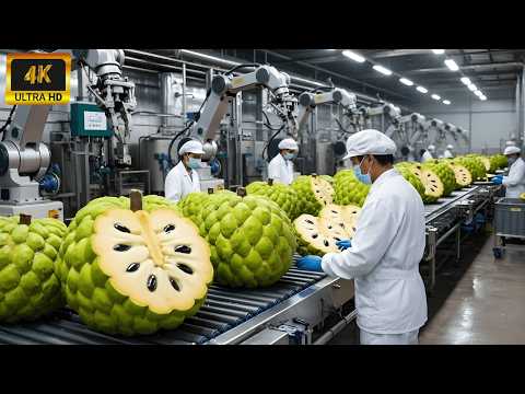 Inside the Custard Apple Factory: 9 Steps from Fresh Fruit to Sweet Desserts (Full Process)