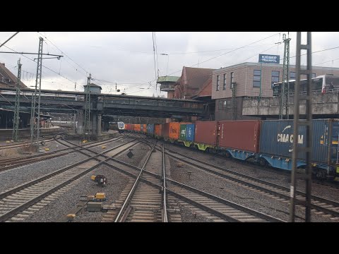Hamburg Süd – Maschen Rbf | Cab ride Germany | Führerstandsmitfahrt mit BR 145 [01.2023]