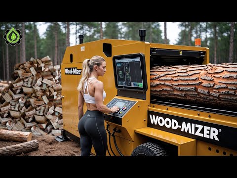 Fastest Automatic Firewood Processing Machine | Dangerous Big Chainsaw Cutting Tree machines #10