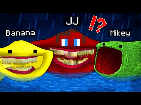 How Banana Kid and JJ and Mikey Became Scary Bloop Monster and EL GRAN MAJA ? - maizen Minecraft