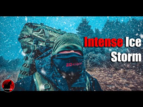 Attacked by an Ice Storm with the Strongest Winds In Years - Cold Weather Camp