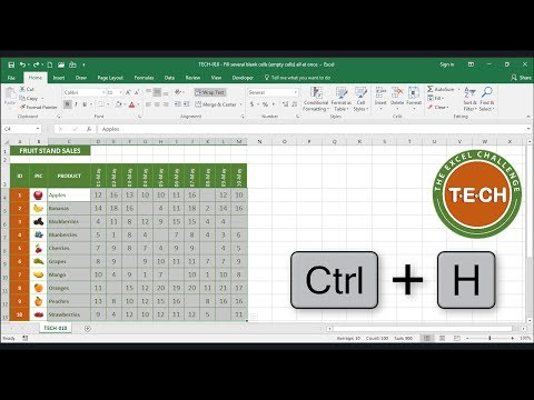 TECH-010 - Fill several blank cells (empty cells) all at once