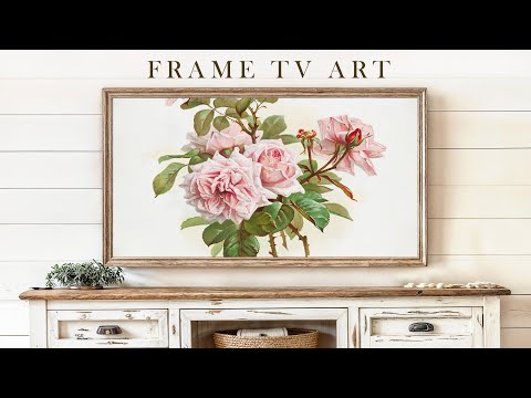 Flowers Illustration Screensaver | Vintage Floral Frame TV Art | Slideshow For Your TV | 4K HD