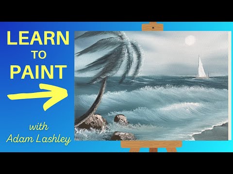 Beach At Night | Painting Tutorial | Wet on Wet Oil Painting for Beginners