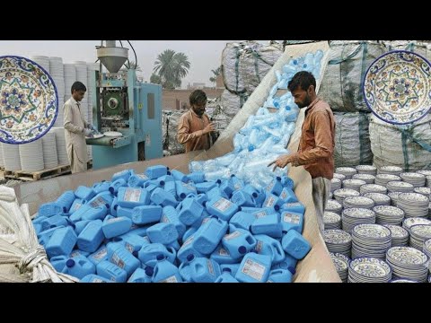 Incredible Recycling Process of Plastic Car oil Bottles to Make New Plastic Bowl