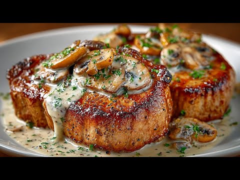 Bereite Rindfleisch in cremiger Pilzsoße zu! Ein einfaches Gericht für zwei!