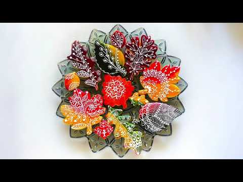 Welcome Fall! How to decorate beautiful leaves cookies 🍁Satisfying cookie decorating video 🍁