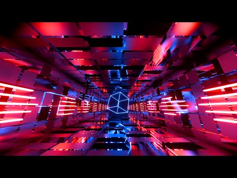 4K Abstract Fast Moving Square Led Lights Red & Blue Color Screensaver Video Background No sound