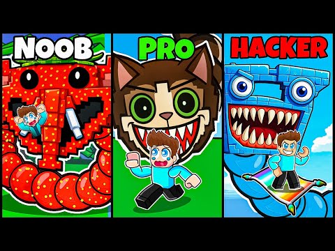 ESCAPING THE NOOB VS PRO VS HACKER BRAINROT WORM IN ROBLOX !!