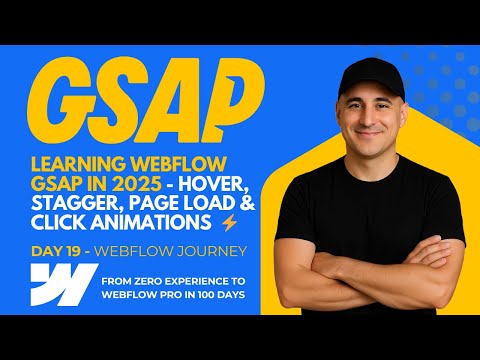 Learning Webflow GSAP in 2025 – Hover, Stagger, Page Load & Click Animations