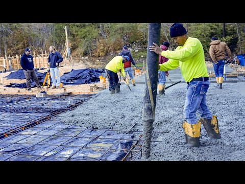 6,000 Sq Ft Foundation Pour Start to Finish | Satisfying Construction ASMR