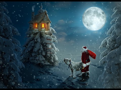 Новогодний коллаж в Фотошоп / Фотоманипуляция "Дом на ёлке" 2022