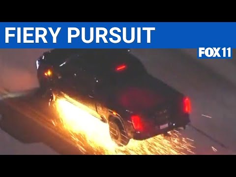 LA police chase suspect leaves trail of spark | FOX 11 LA