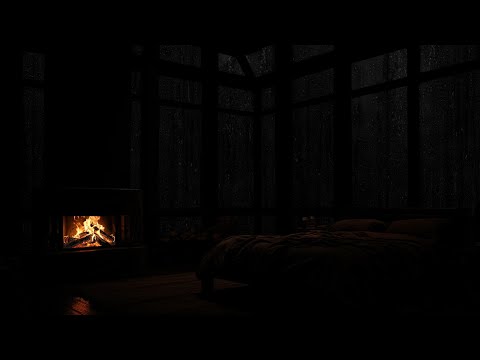 Fireplace And Rain Sound For Sleeping No Ads 🔥 A Stress-Free Evening and Restful Night 🌧🔥