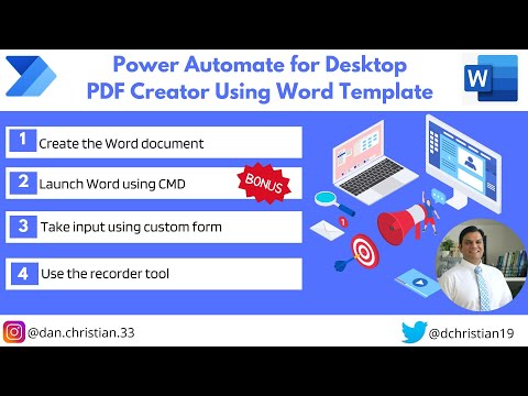 Power Automate for Desktop PDF Creator Using Word Template