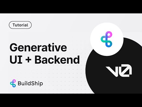 Generative Full Stack App - UI with v0 by Vercel + Backend with BuildShip
