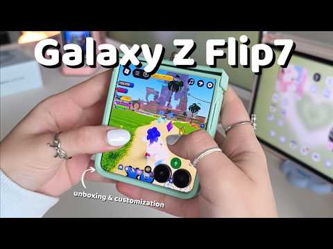 Samsung Galaxy Z Flip7 🦋 | ✨️ Aesthetic unboxing 📦 & Customization 🩵✨️ (ASMR) 