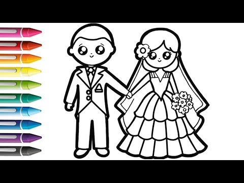 Cute Couple Drawing For Kids , Painting And Coloring For Kids & Toddlers || Let's Draw Together