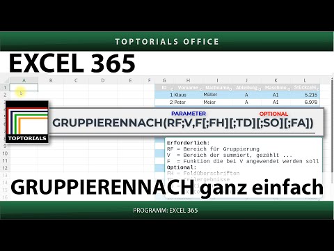 Gruppieren mit der GRUPPIERENNACH Funktion in Excel ganz einfach