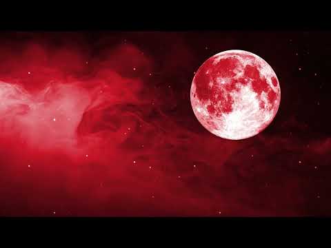 Full Moon Red Fog with Twinkling Stars Halloween 4K Motion Background Wallpaper Screen Saver