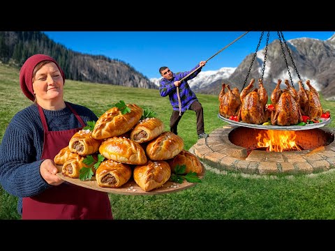 Whole Tandoor Turkey with Village Bread and Potato Pies