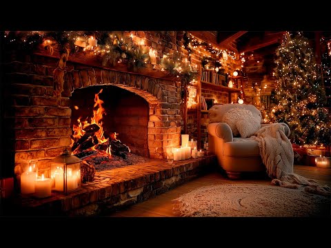 🔥 Rustic Christmas Cabin Fire 4K ❄️ Calm Crackling Sounds (No Music)