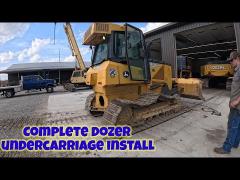 Full complete undercarriage changeout on a John Deere 550K bulldozer