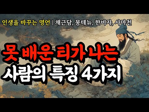 인생을 바꾸는 명언 | 채근담, 몽테뉴, 한비자, 사마천, 석가모니, 에픽테토스, 세네카, 묵자, 플라톤, 도덕경 | 못 배운 티가 나는 사람의 특징 4가지