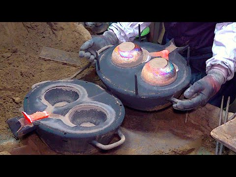 Amazing Process Of Making High Quality Bronze Bowls. Korean metal foundry