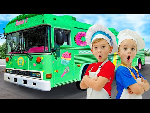 Kids explore Uncle's Backing Bus -  Funny stories for kids