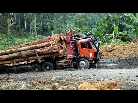 Extreme Tractor Stuck In Mud Compilation. Extreme Dangerous Big Logging Wood Truck Driving Skill #16