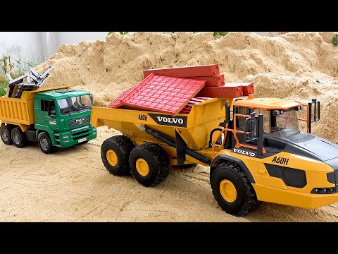 Construction vehicles trucks find tractor in a cave | Dump truck funny story | BIBO TOYS