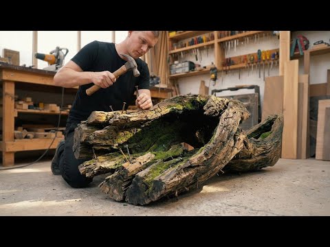 From a Rotten, Moss-Covered Log to a Wooden Masterpiece That Leaves Everyone Amazed