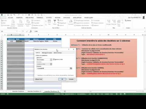 Excel - Comment interdire la saisie de Doublons dans un tableau