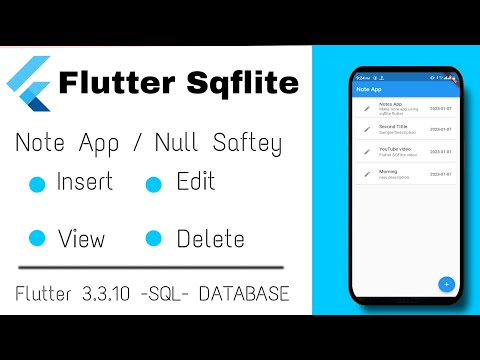 Flutter SQFLITE Note App with null safety | Note App Using SQFLite Flutter 3.3.10