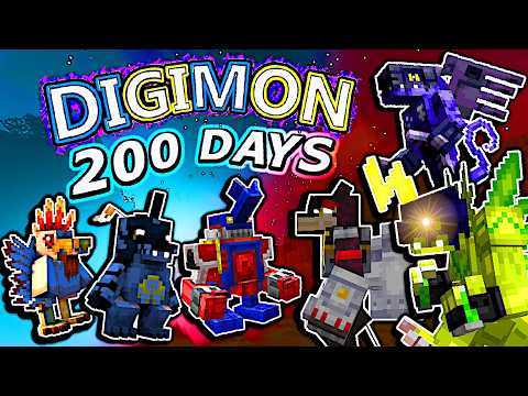 I Spent ANOTHER 100 DAYS With Digimon In Minecraft...Now With My Brother!