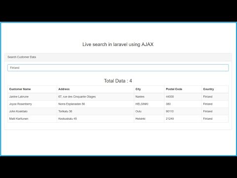 Live search in Laravel using AJAX