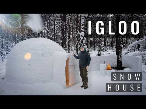 SOLO Build My Best IGLOO Ever - SNOW HOUSE - Two OVERNIGHT Stay