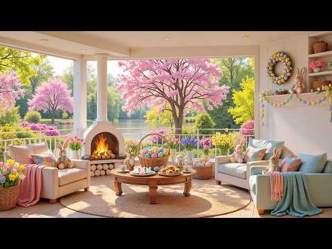 π° Easter Ambience: Cute Bunnies in a Cozy Spring Porch with Relaxing Piano Instrumental Music | 4K