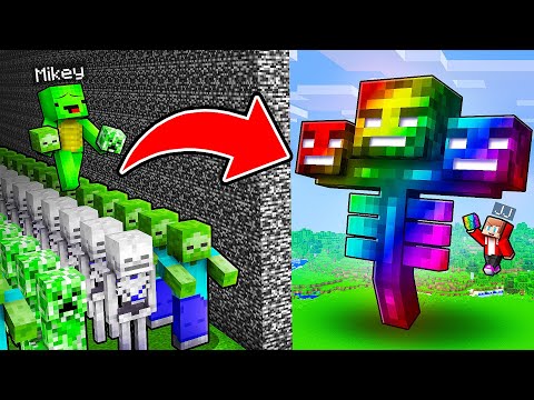 JJ and Mikey: SUPER OP MOB FAMILY BATTLE in Minecraft - Maizen