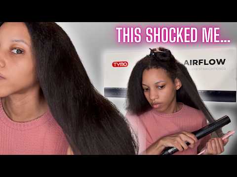 TYMO AIRFLOW 2 IN 1 STRAIGHTENER REVIEW | Straightening my natural hair at home