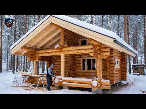 Full Process: Building a Rustic Forest Cabin from Start to Finish