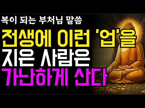 전생의 업 때문에 가난해지는 이유 5가지|부처님 말씀으로 밝힌 가난의 근본 원인과 반전 수행|인생지혜 | 불교 명언ㅣ석가모니 가르침 | 노후지혜 | 행복한노후