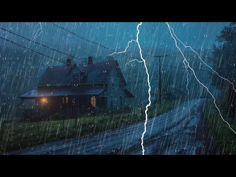 The Most Powerful Sound to Fall Asleep Fast – Rain with Thunder All Night Long