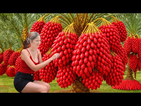Harvesting Red Areca Nut From Giant Tall Trees - Areca Seed Sweet Soup | Traditional Village Recipe