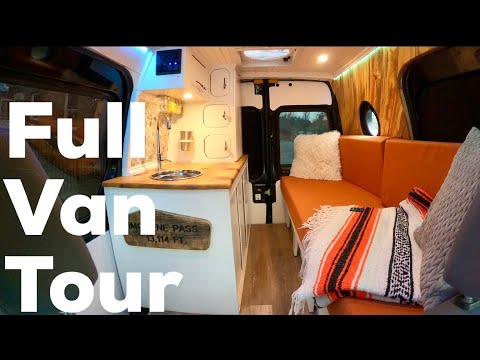 CUSTOM TINY CAMPER VAN (with shower & hidden bench) - FULL TOUR